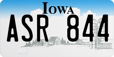 IA license plate ASR844