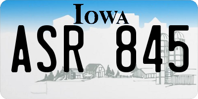 IA license plate ASR845