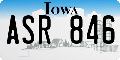 IA license plate ASR846
