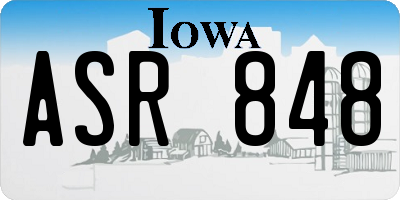 IA license plate ASR848