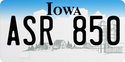 IA license plate ASR850