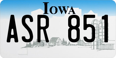 IA license plate ASR851