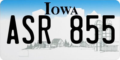 IA license plate ASR855
