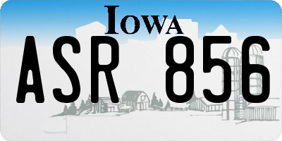 IA license plate ASR856