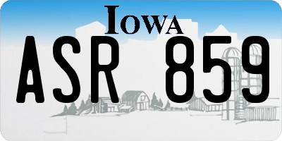 IA license plate ASR859