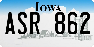IA license plate ASR862