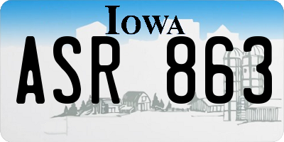 IA license plate ASR863