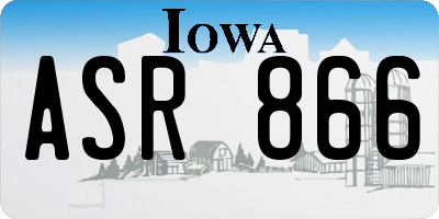 IA license plate ASR866