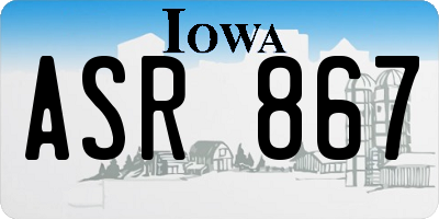 IA license plate ASR867