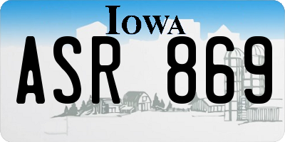 IA license plate ASR869