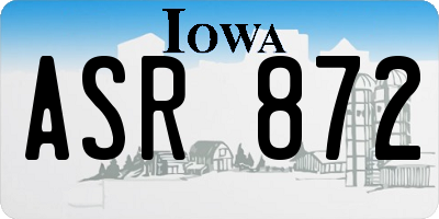IA license plate ASR872