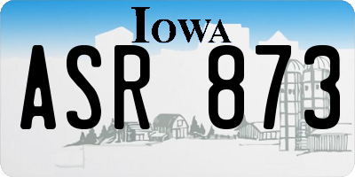 IA license plate ASR873