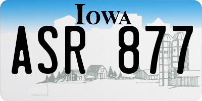 IA license plate ASR877