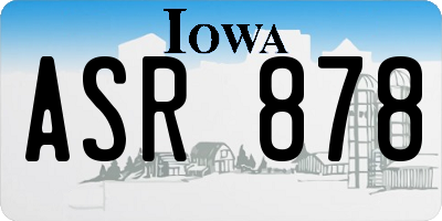 IA license plate ASR878