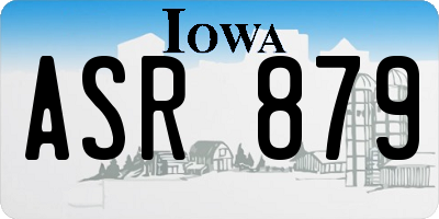 IA license plate ASR879