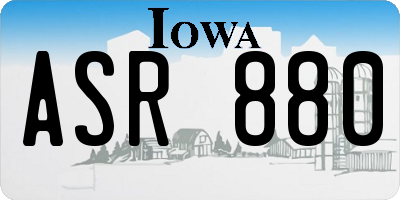 IA license plate ASR880