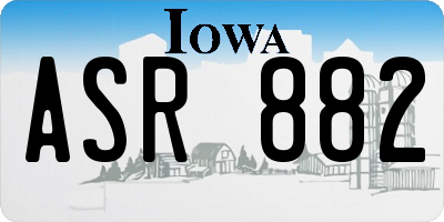 IA license plate ASR882