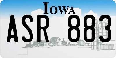 IA license plate ASR883