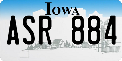 IA license plate ASR884