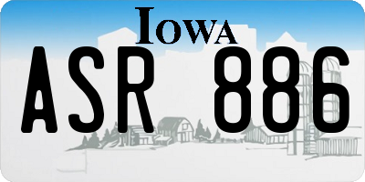 IA license plate ASR886