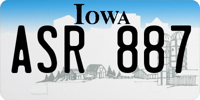 IA license plate ASR887