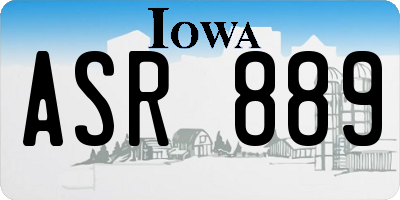 IA license plate ASR889