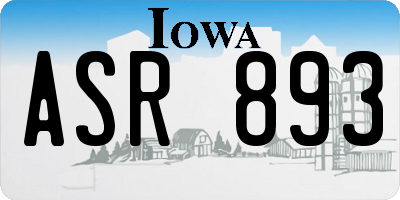 IA license plate ASR893