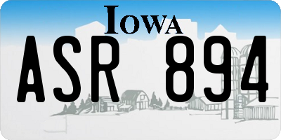 IA license plate ASR894