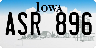IA license plate ASR896
