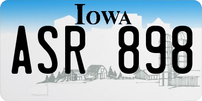 IA license plate ASR898