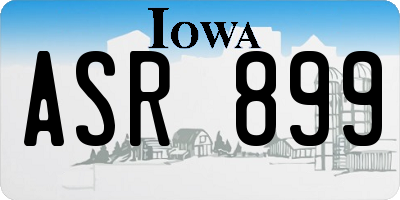 IA license plate ASR899
