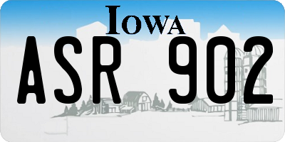 IA license plate ASR902
