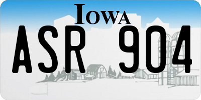 IA license plate ASR904