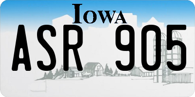IA license plate ASR905