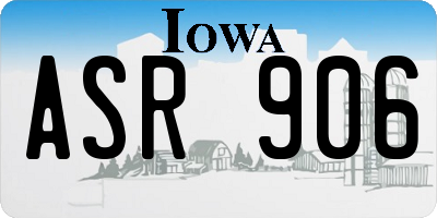 IA license plate ASR906