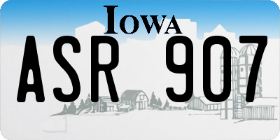 IA license plate ASR907