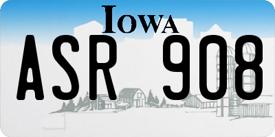 IA license plate ASR908