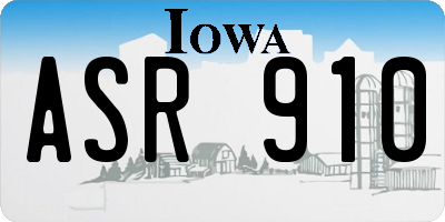 IA license plate ASR910