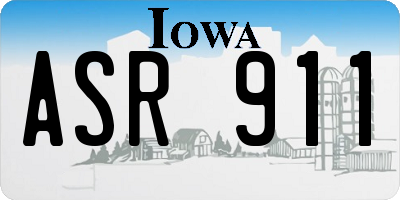 IA license plate ASR911