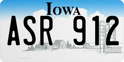 IA license plate ASR912