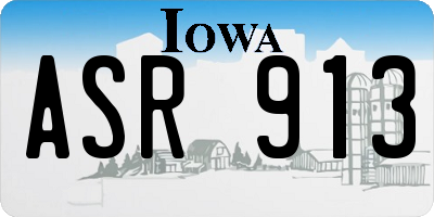 IA license plate ASR913