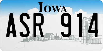 IA license plate ASR914
