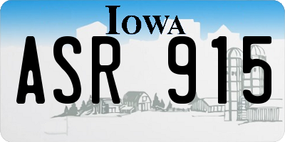 IA license plate ASR915
