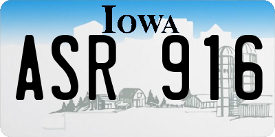 IA license plate ASR916