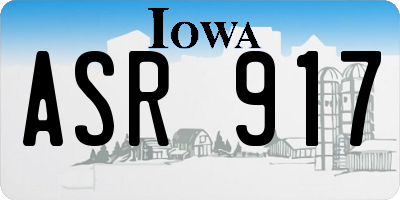 IA license plate ASR917