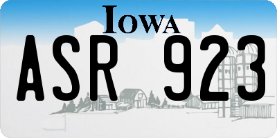 IA license plate ASR923