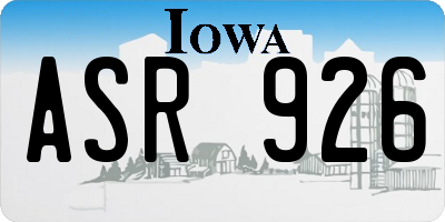 IA license plate ASR926