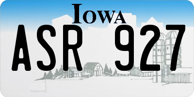 IA license plate ASR927