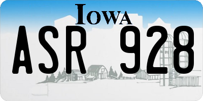 IA license plate ASR928