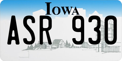 IA license plate ASR930